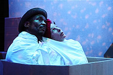 Photograph by Toby Farrow, from the production of Home at Bristol Old Vic Theatre with Andrew Francis and Maggie Tagney