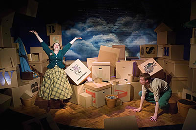 Photograph by Robert Workman, from the production of Under One Roof at Polka Theatre with Patti Clare and Jez Worsnip