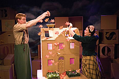 Photograph by Robert Workman, from the production of Under One Roof at Polka Theatre with Patti Clare and Jez Worsnip