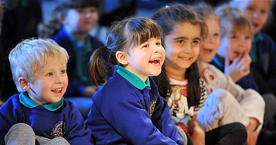 Primary school chiildren enjoying the show. Photo by Roger Moody