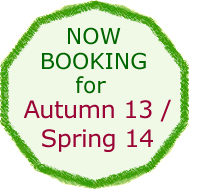 Now booking for Autumn 13 / Spring 14